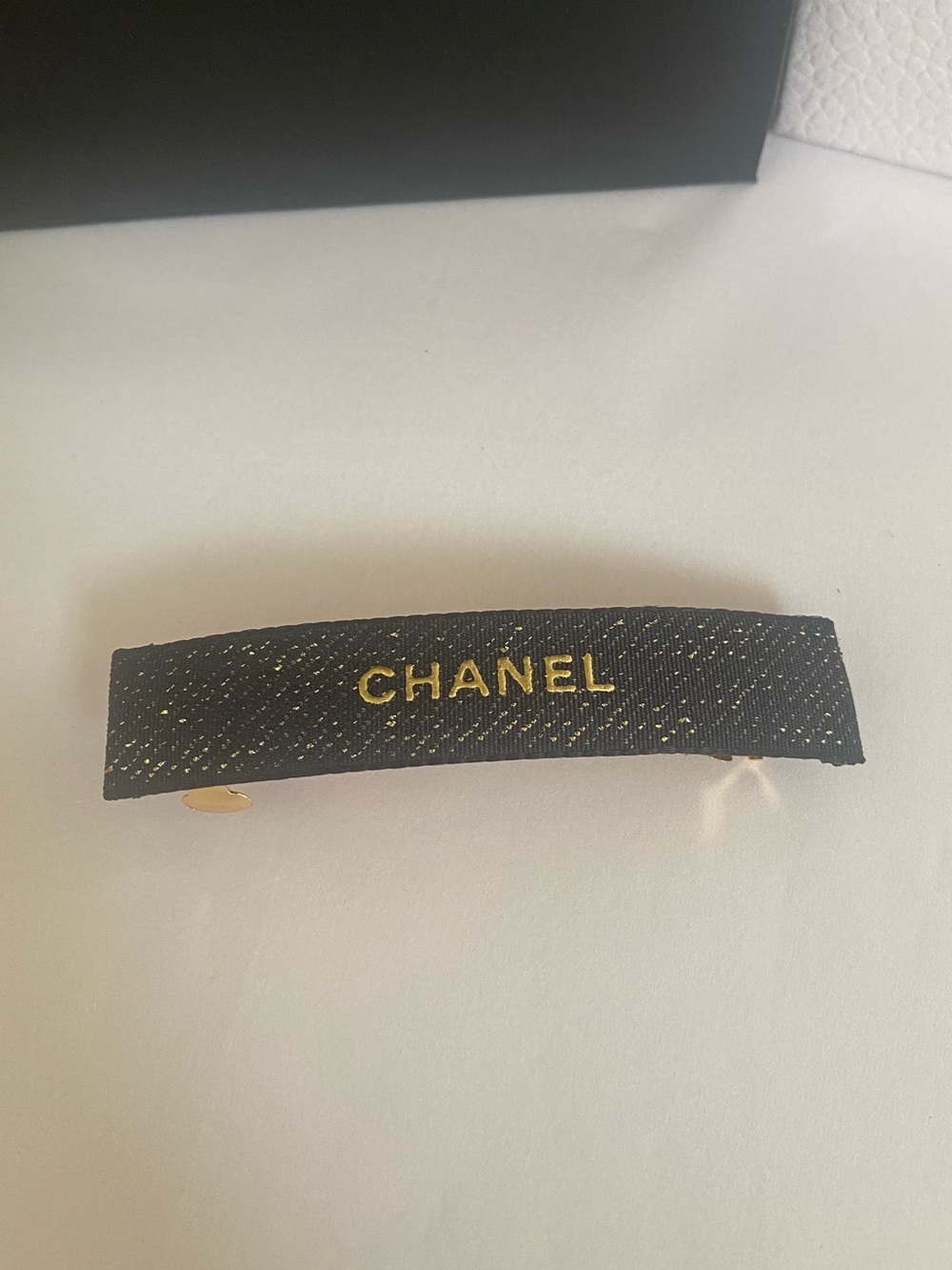 Chanel Ribbon Black French Hair Barrette - Picture 2 of 5